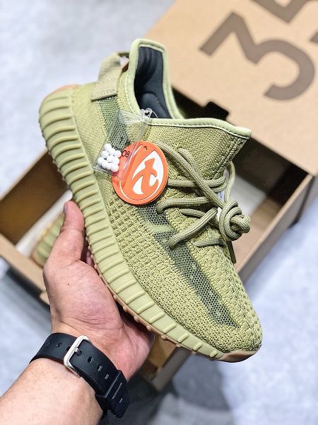 Adidas Yeezy Boost 350 V2 2020新款 真爆椰子情侶款慢跑鞋 帶半碼