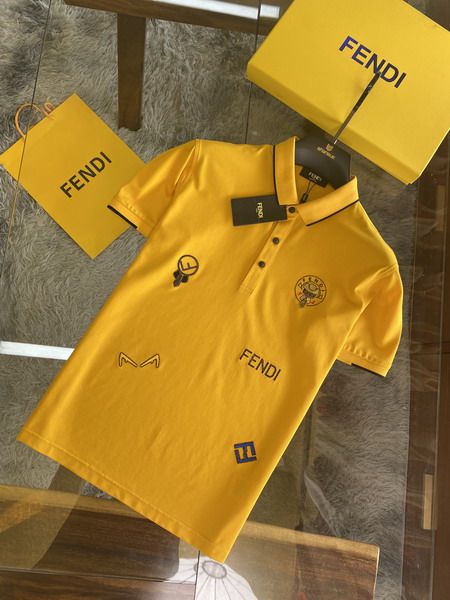 fendi polo衫 2021新款 芬迪翻領短袖polo衫 MG0318款