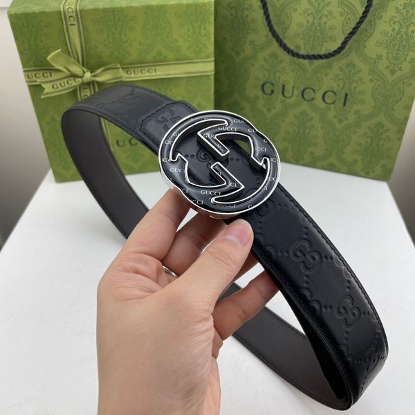 gucci皮帶 古馳2022新款皮帶 HF032908頭層牛皮壓花紋百搭腰帶