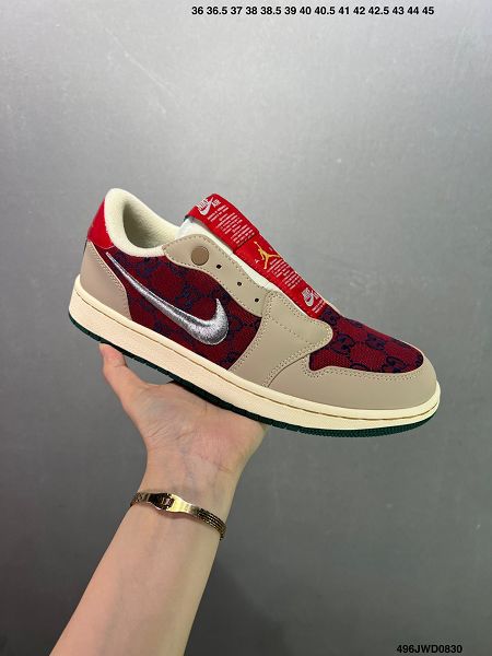 Air Jordan 1 Low Slip Shadow 2024新款男女生全新配色刺繡勾 解構風 喬丹籃球鞋