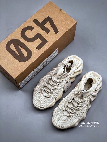 Kanye West x Adidas Yeezy 450 2021新款 八爪襪套式輕便針織透氣情侶款慢跑鞋 帶半碼