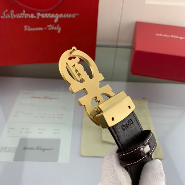 salvatore ferragamo皮帶 菲拉格慕2020新款 HF202037牛皮鴕鳥時尚腰帶