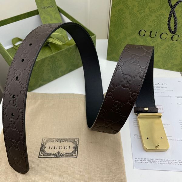 gucci皮帶 古馳2022新款 HF0523-02牛皮壓花紋時尚腰帶