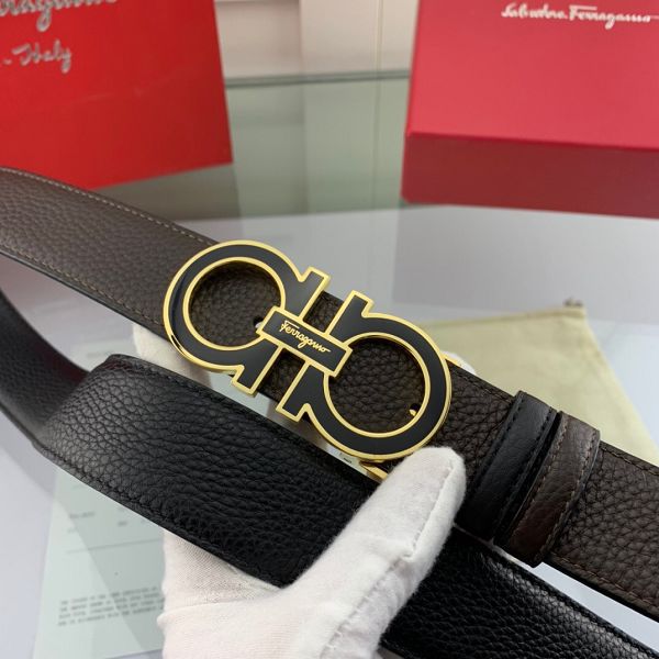 salvatore ferragamo皮帶 菲拉格慕2020新款 HF202032牛皮荔枝紋時尚腰帶