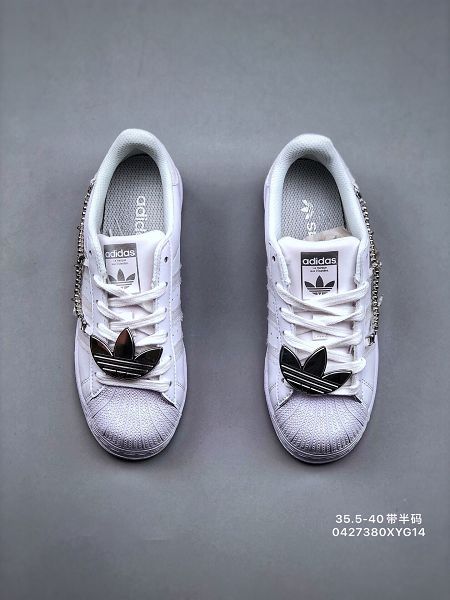 adidas superstar 2021新款 愛迪達貝殼頭金屬色鏈條女生板鞋