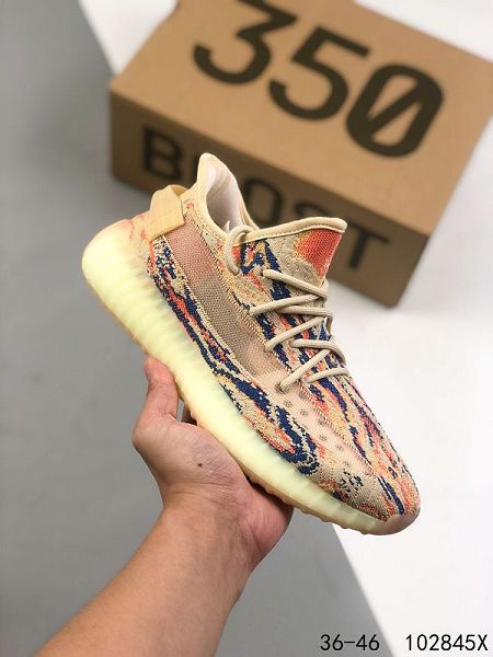 Adidas Yeezy Boost 350 V2 2021新款 男女款椰子爆米花運動慢跑鞋 帶半碼