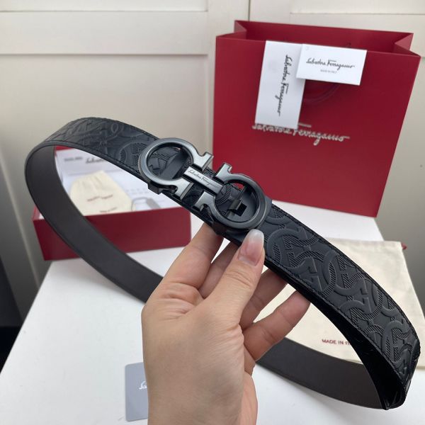 salvatore ferragamo皮帶 菲拉格慕2022新款 HF0522-12牛皮壓花紋紋時尚腰帶