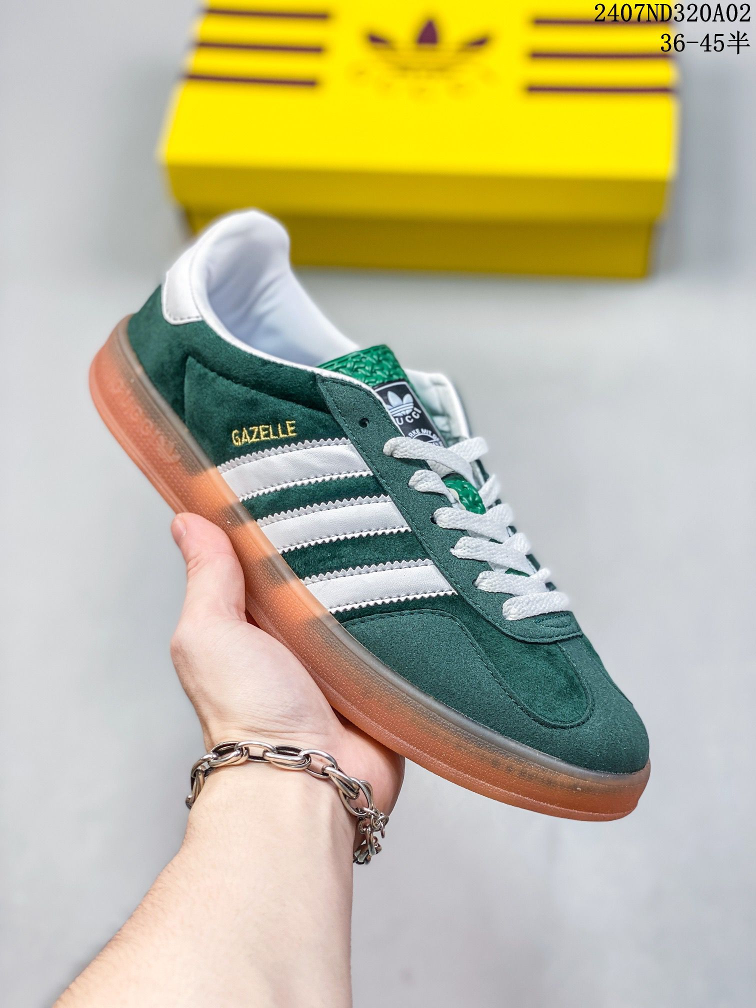 Adidas Originals GazelleEsquisite Gucci系列 2024新款情侣鞋 低幫復古百搭休閒運動板鞋