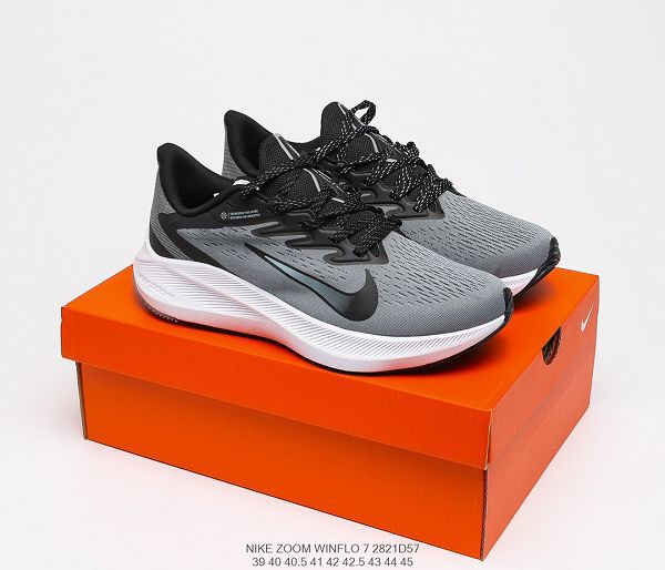 Nike Zoom WINFLO 7 2021新款 後掌氣墊男款休閒慢跑鞋 帶半碼