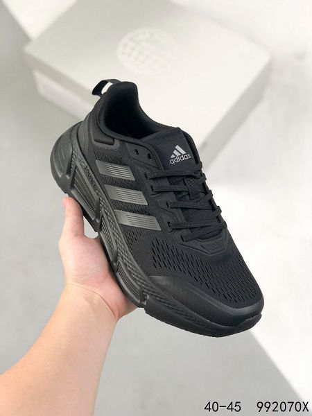 adidas QUESTARSTRIKE 2022新款 三葉草爆米花網面男生跑步鞋