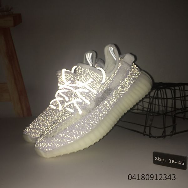 Adidas Yeezy Boost 350 V2 2019新款 真爆滿天星夜光情侶款慢跑鞋 帶半碼