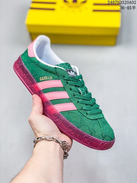 Adidas Originals GazelleEsquisite Gucci 羚羊系列 2024新款男女鞋 低幫復古百搭休閒運動板鞋