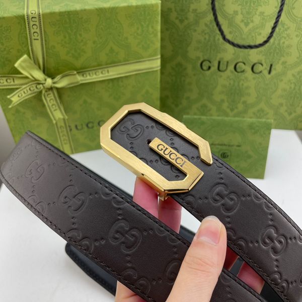 gucci皮帶 古馳2022新款皮帶 HF032907頭層牛皮壓G花紋百搭腰帶