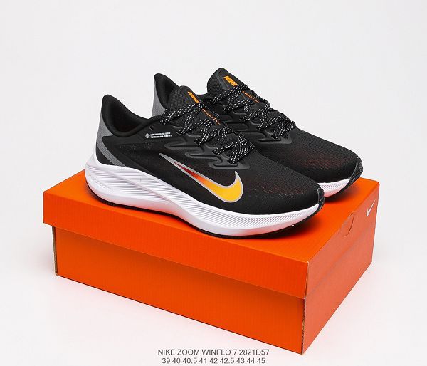 Nike Zoom WINFLO 7 2021新款 後掌氣墊男款休閒慢跑鞋 帶半碼