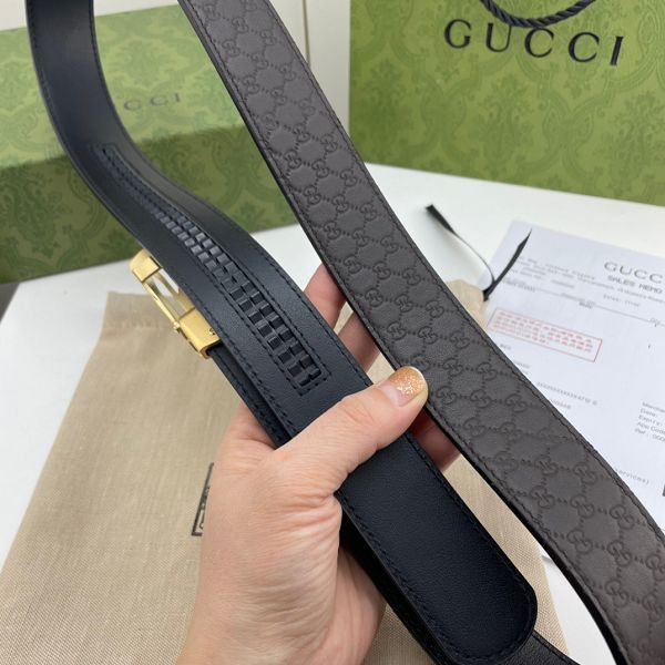 gucci皮帶 古馳2022新款皮帶 HF032706頭層牛皮壓花紋時尚腰帶