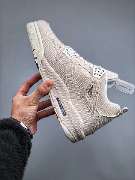 Air Jordan 4 Retro Canvas 小Levis 2023全新男女款米白帆布籃球鞋