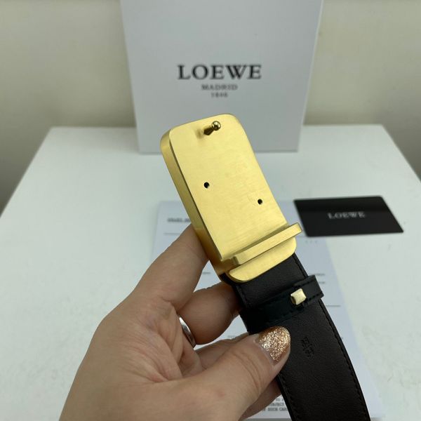 loewe皮帶 邏威2022新款 HF052201牛皮鴕鳥紋時尚腰帶