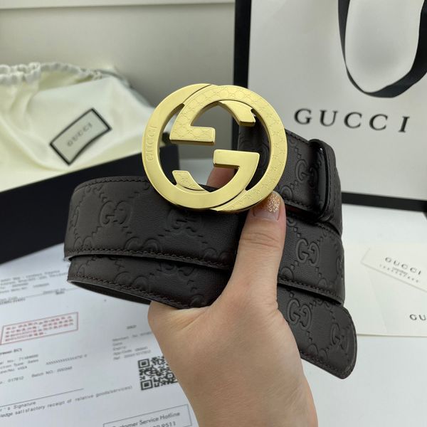 gucci皮帶 古馳2022新款皮帶 HF032708頭層牛皮壓花紋時尚腰帶