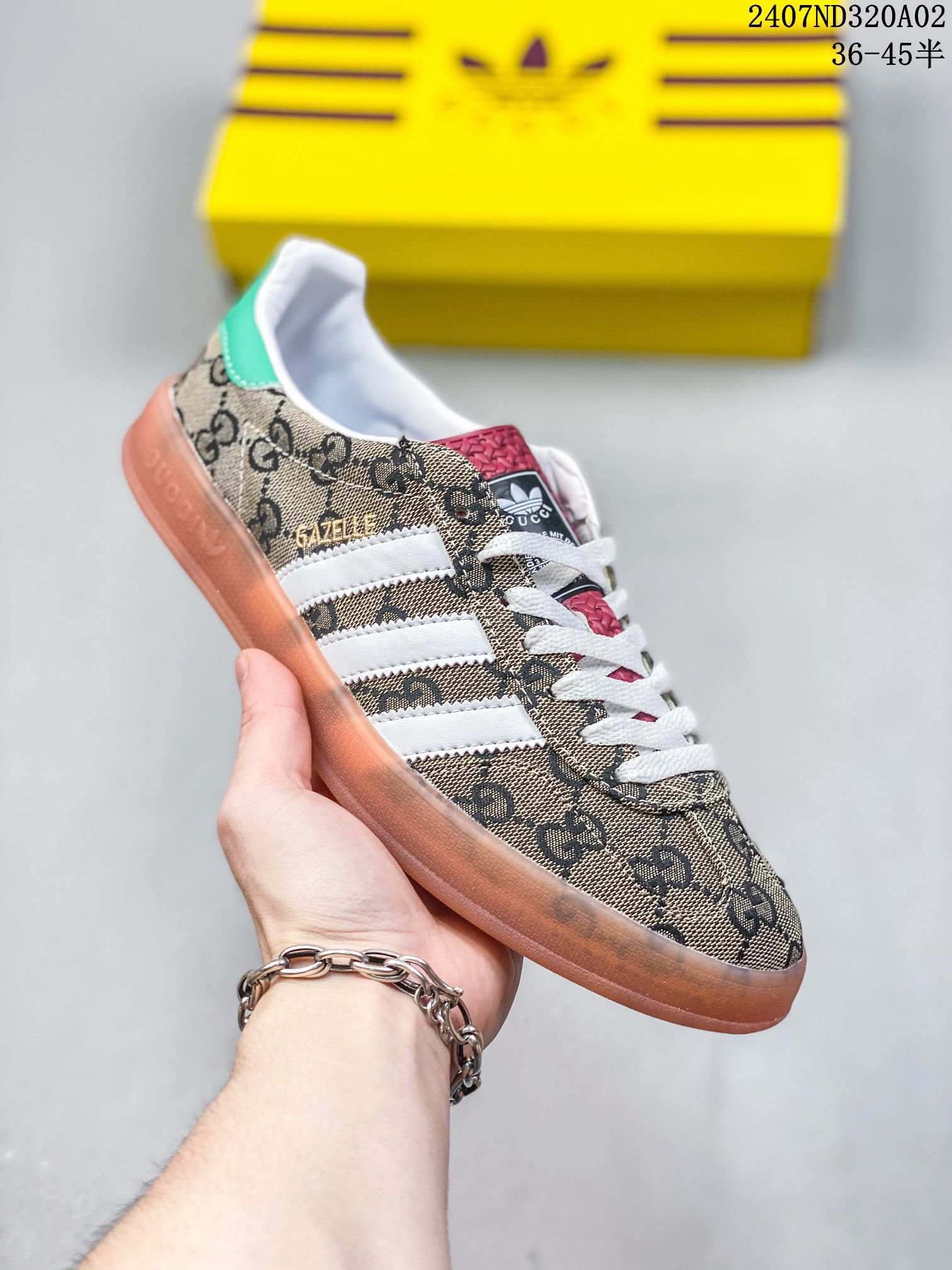 Adidas Originals GazelleEsquisite Gucci系列 2024新款情侣鞋 低幫復古百搭休閒運動板鞋