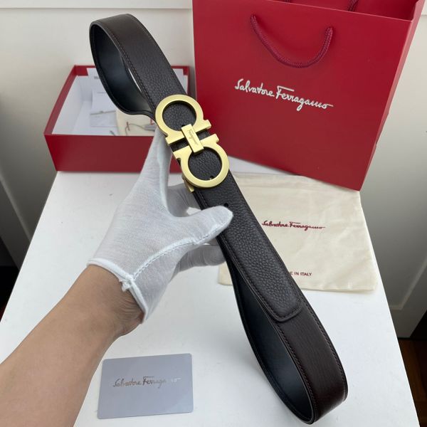 salvatore ferragamo皮帶 菲拉格慕2022新款 HF0522-3牛皮荔枝紋時尚腰帶