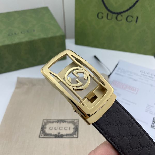 gucci皮帶 古馳2022新款皮帶 HF032706頭層牛皮壓花紋時尚腰帶