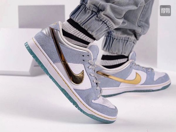 Sean Cliver x Nike SB Dunk Low Pro QS 2020新款 藍色 情人節男生滑板鞋