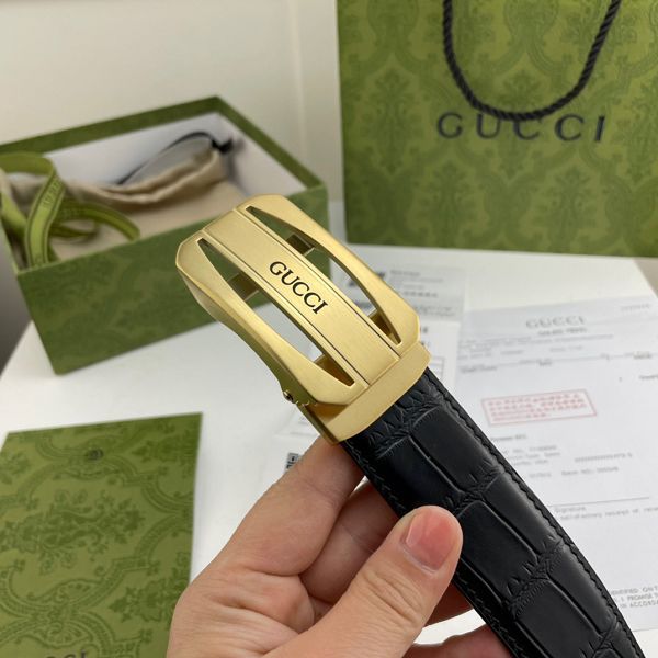 gucci皮帶 古馳2022新款皮帶 HF0522-13牛皮鱷魚紋時尚腰帶