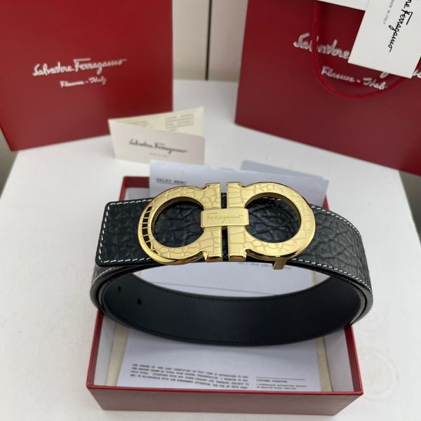 salvatore ferragamo皮帶 菲拉格慕2022新款 HF032703頭層牛皮大象紋時尚腰帶