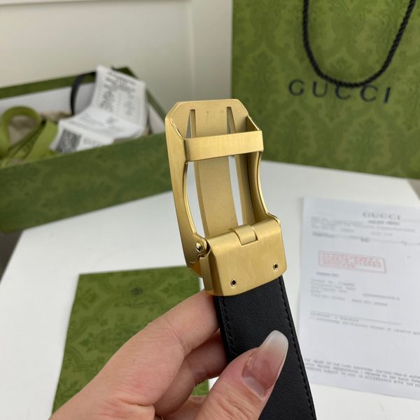 gucci皮帶 古馳2022新款皮帶 HF032710頭層牛皮壓花紋時尚腰帶