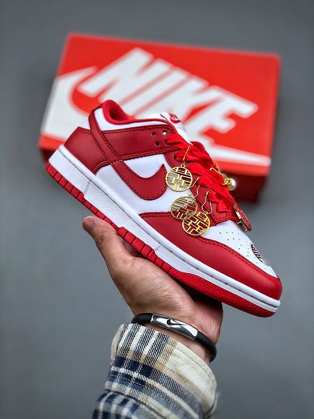 Nike Dunk Low SB 低幫滑板鞋系列 2023全新男女款白紅色婚慶主題滑板鞋