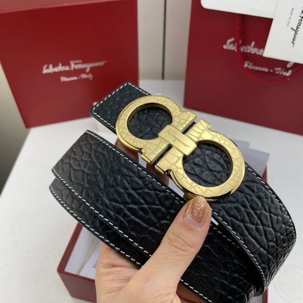 salvatore ferragamo皮帶 菲拉格慕2022新款 HF032703頭層牛皮大象紋時尚腰帶