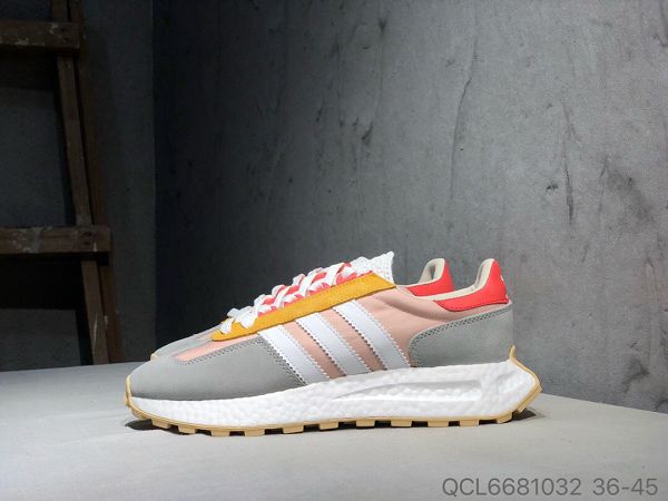 adidas Racing 1 Boost 2021新款 伊尼基復古中底爆米花男女款運動慢跑鞋