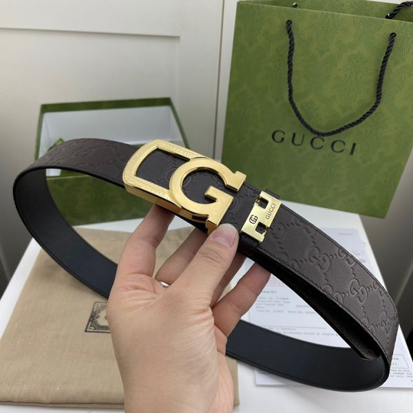 gucci皮帶 古馳2022新款皮帶 HF0522-27牛皮壓G花紋時尚腰帶