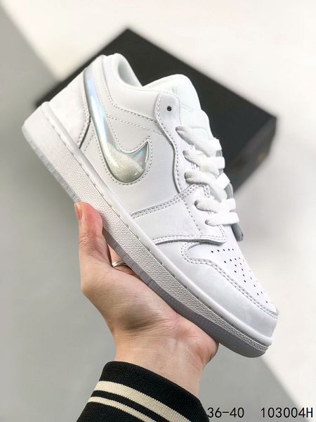 Air Jordan 1 Low 銀色倒鈎 低幫復古文化休閒運動鞋女鞋