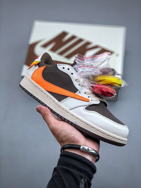 travis scott x air jordan 1 聯名倒鈎 全新男女款低幫文化籃球鞋