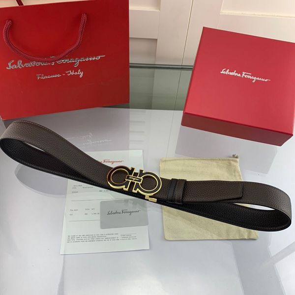 salvatore ferragamo皮帶 菲拉格慕2020新款 HF202032牛皮荔枝紋時尚腰帶