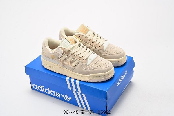 Adidas三葉草 Originals Forum 84 Low 羅馬系列魔術貼 男女款低幫復古系帶休閒板鞋