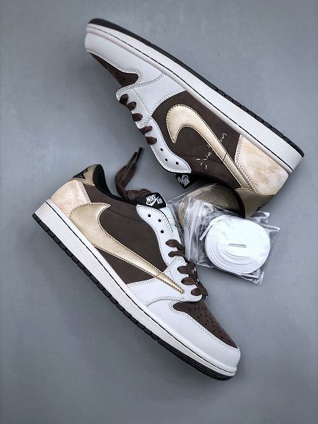 Fragment x Travis Scott x Air Jordan 1 Low 三方聯名 2024男生全新低幫休閒鞋