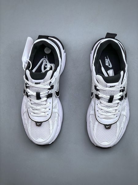 Nike Wmns V2K Runtekk LowWhiteBlack2024最新情侶款未來復古老爹風百搭休閒運動慢跑鞋白黑色