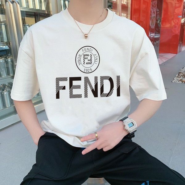 fendi短t 2022新款 芬迪絲光棉圓領短袖T恤 MG0505款