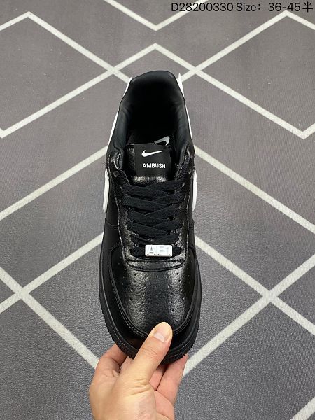 AMBUSH x Air Force 1 Low SP 埋伏系列 空軍聯名合作款 男女款皮革黑白色休閒鞋