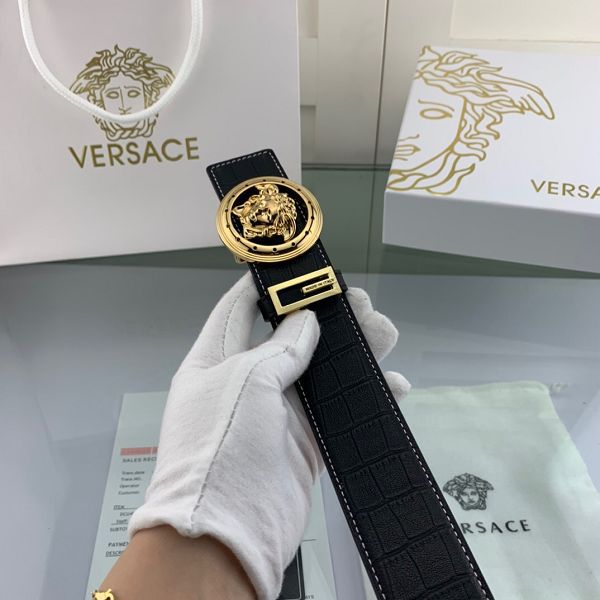 versace範思哲 2020新款皮帶 HF2020025牛皮鱷魚紋時尚腰帶